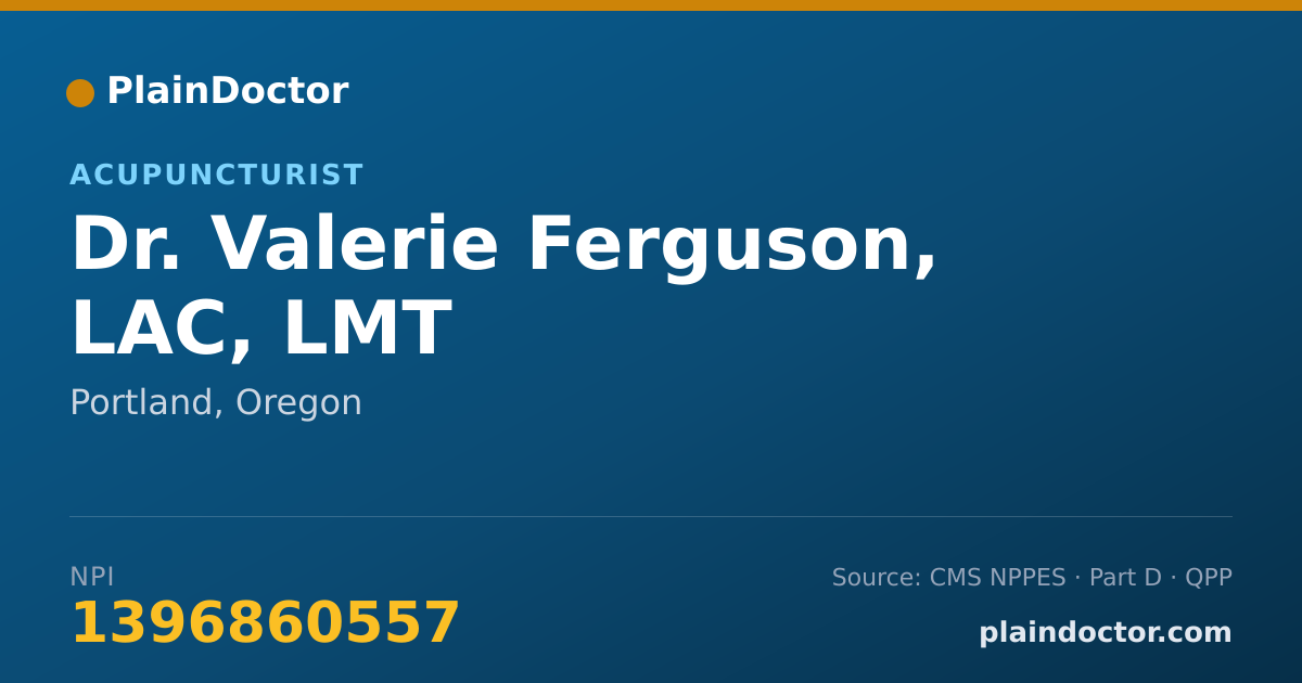 Shareable card for Valerie Ferguson, LAC, LMT - Acupuncturist, Portland, OR