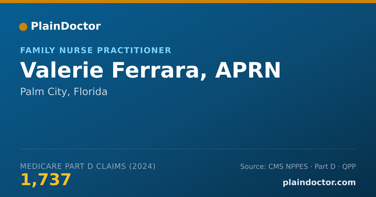 Shareable card for Valerie Ferrara, APRN - Family Nurse Practitioner, Palm City, FL