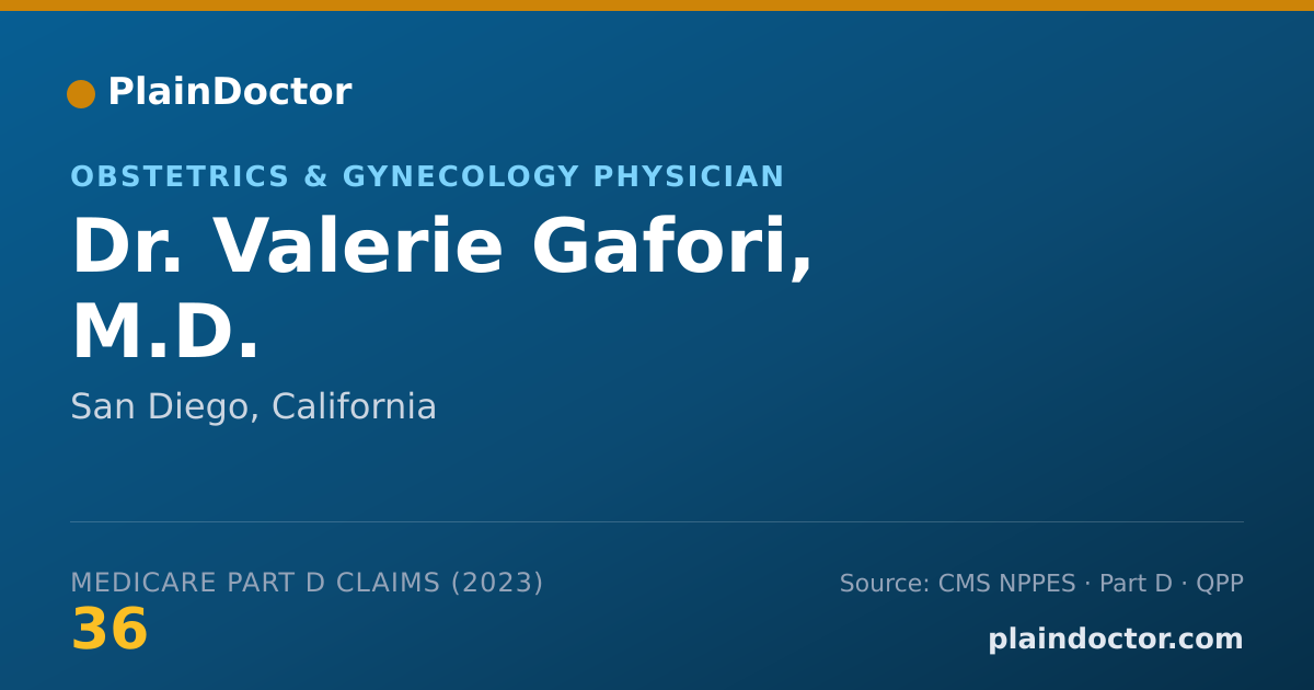 Shareable card for Valerie Gafori, M.D. - Obstetrics & Gynecology Physician, San Diego, CA