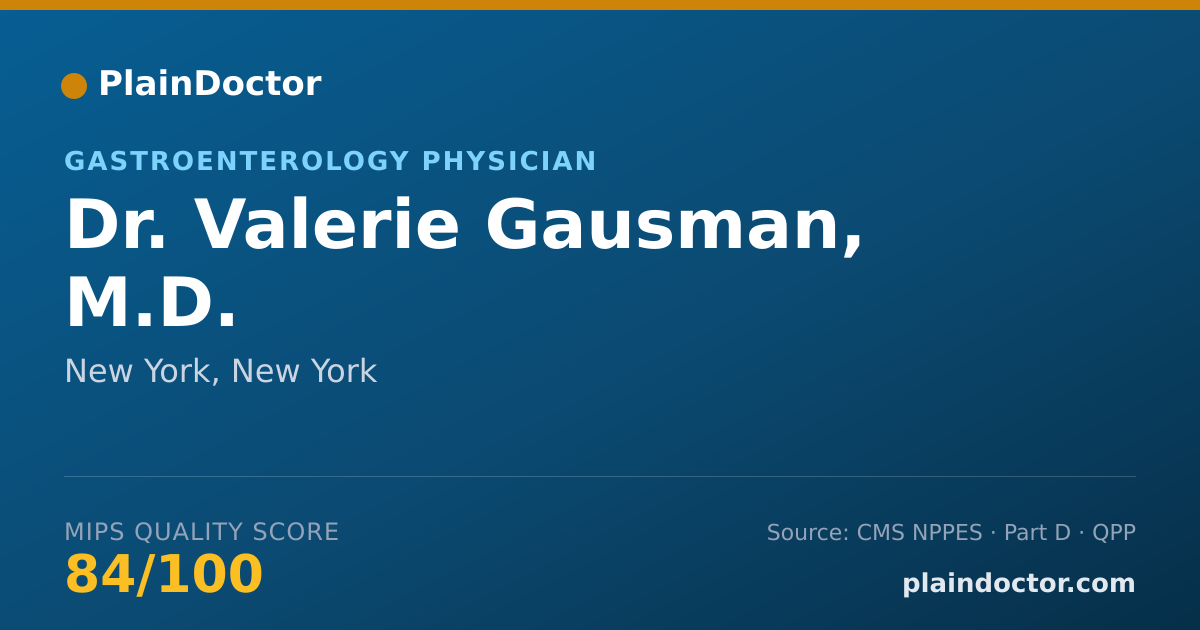 Shareable card for Valerie Gausman, M.D. - Gastroenterology Physician, New York, NY