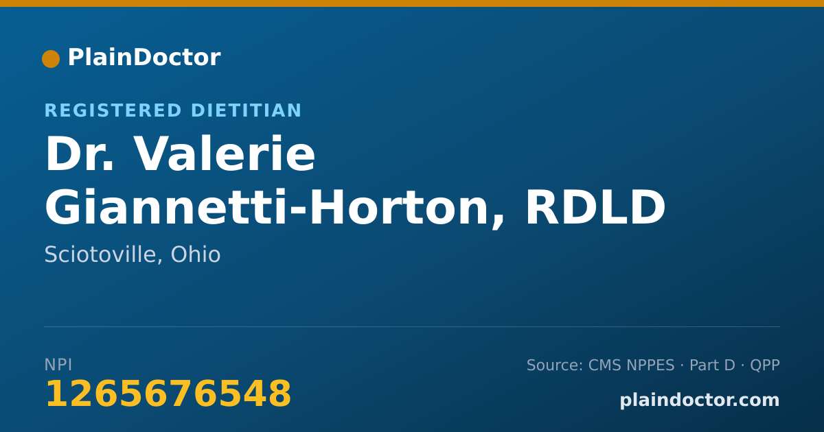 Shareable card for Valerie Giannetti-Horton, RDLD - Registered Dietitian, Sciotoville, OH