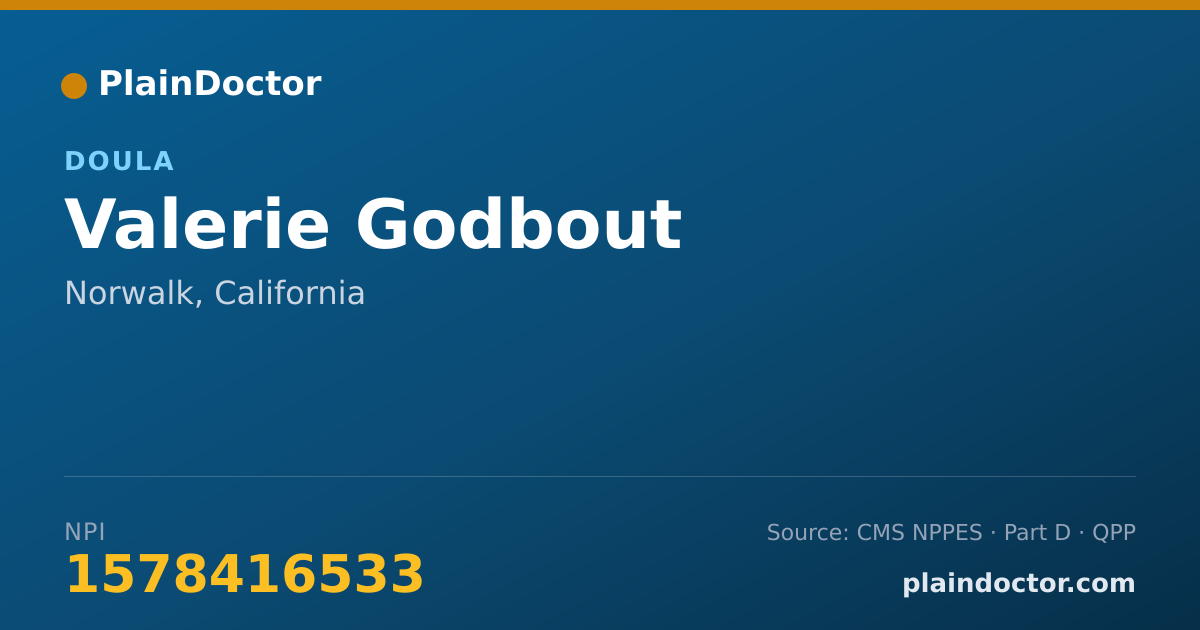 Shareable card for Valerie Godbout - Doula, Norwalk, CA