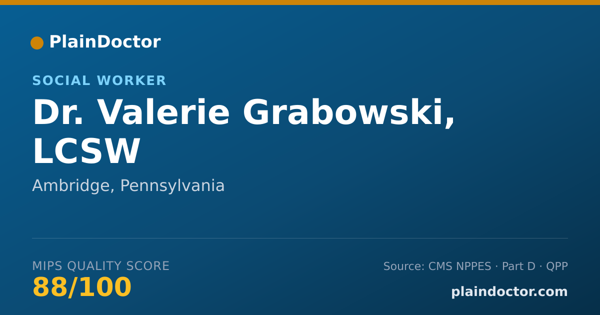 Shareable card for Valerie Grabowski, LCSW - Social Worker, Ambridge, PA