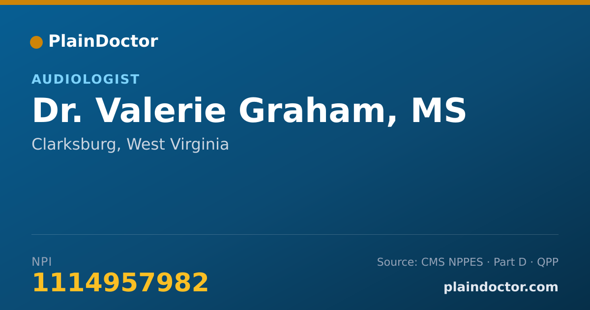 Shareable card for Valerie Graham, MS - Audiologist, Clarksburg, WV