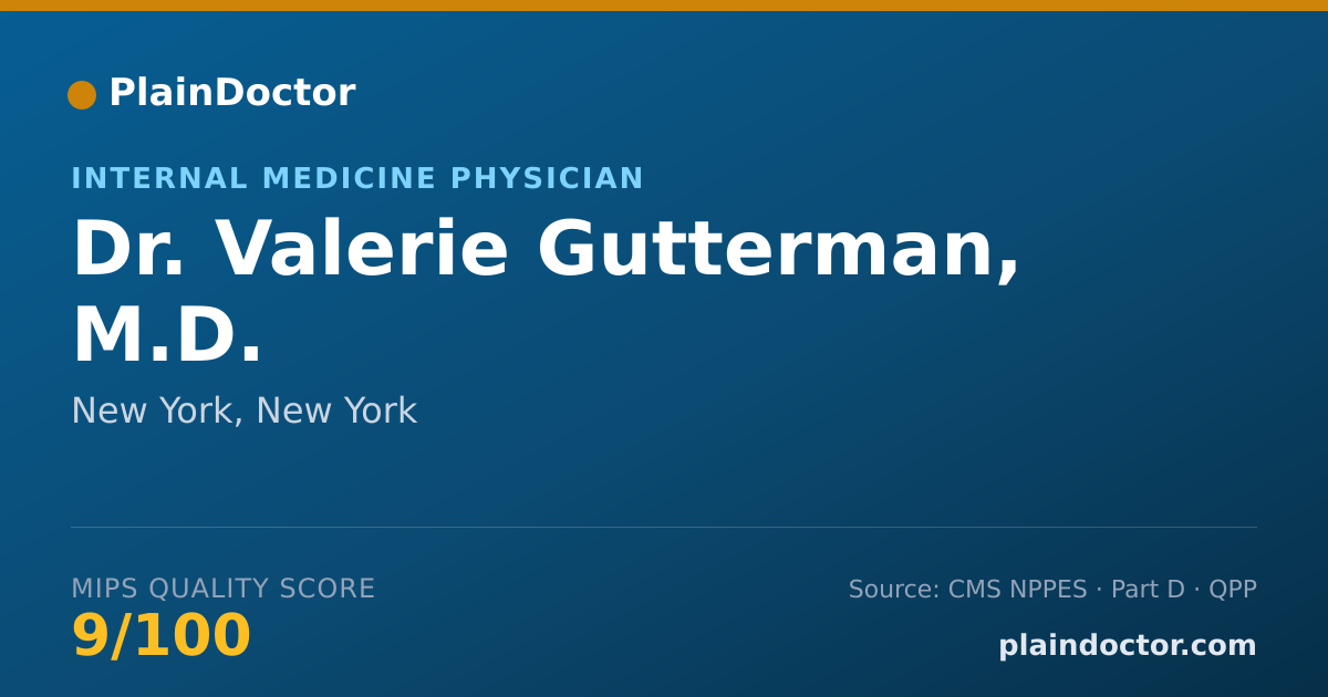Shareable card for Valerie Gutterman, M.D. - Internal Medicine Physician, New York, NY