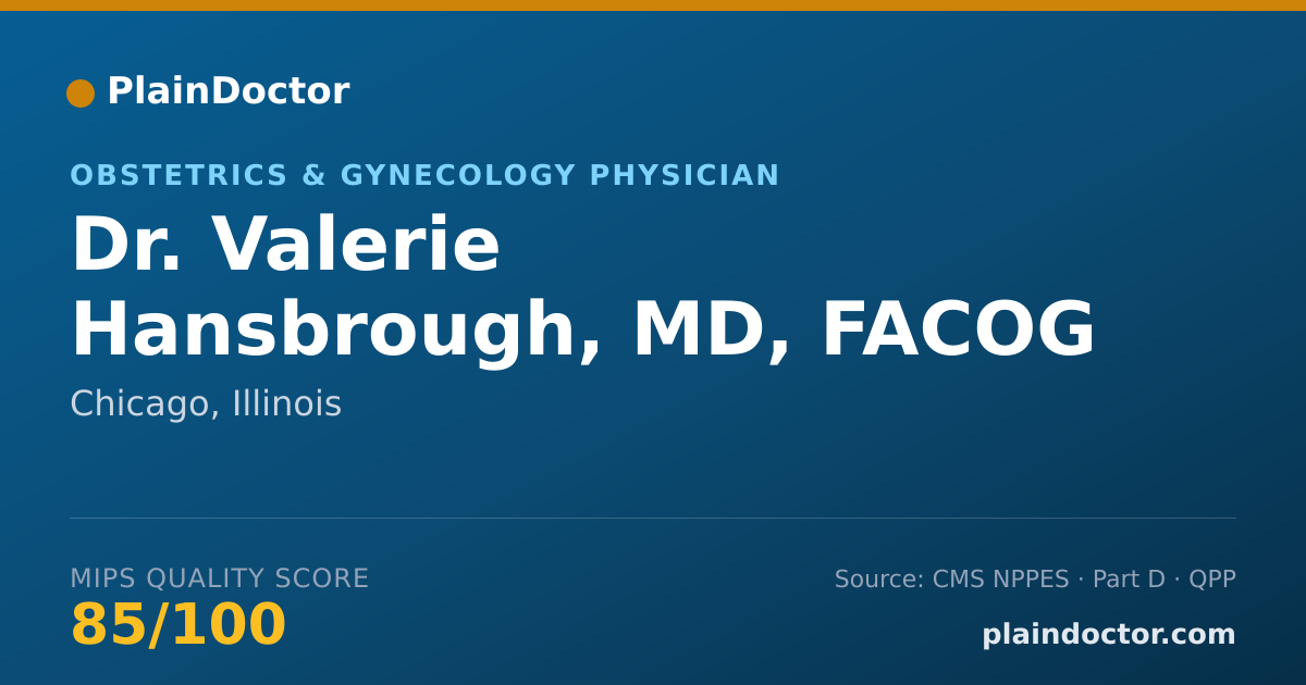 Shareable card for Valerie Hansbrough, MD, FACOG - Obstetrics & Gynecology Physician, Chicago, IL