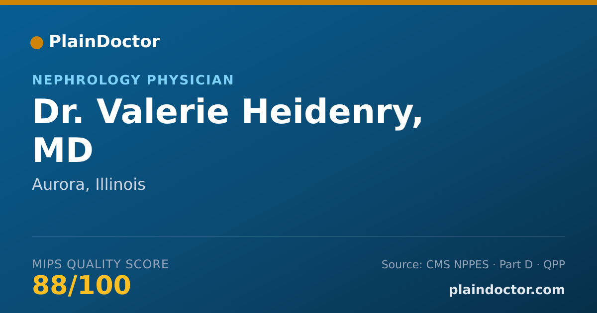 Shareable card for Valerie Heidenry, MD - Nephrology Physician, Aurora, IL