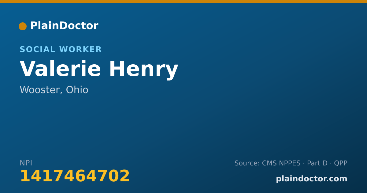 Shareable card for Valerie Henry - Social Worker, Wooster, OH