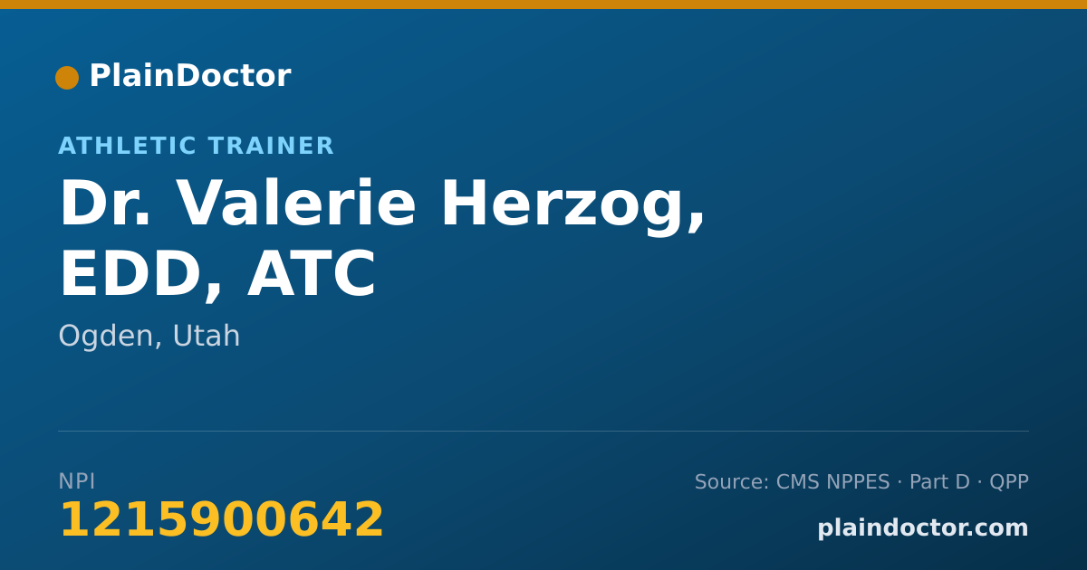 Shareable card for Valerie Herzog, EDD, ATC - Athletic Trainer, Ogden, UT