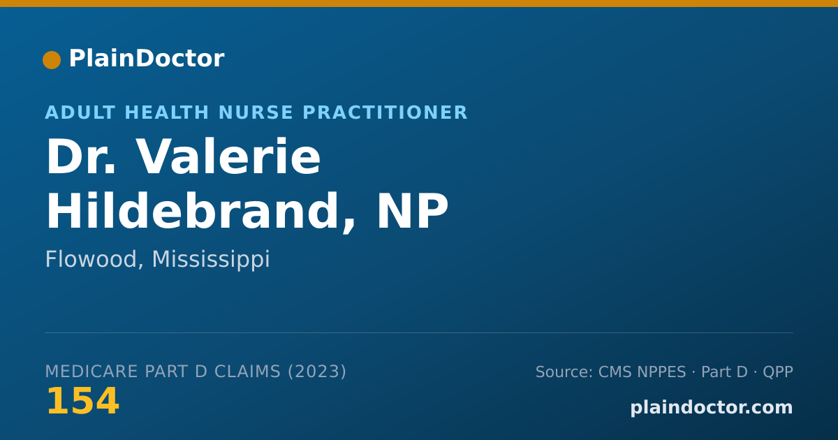 Shareable card for Valerie Hildebrand, NP - Adult Health Nurse Practitioner, Flowood, MS