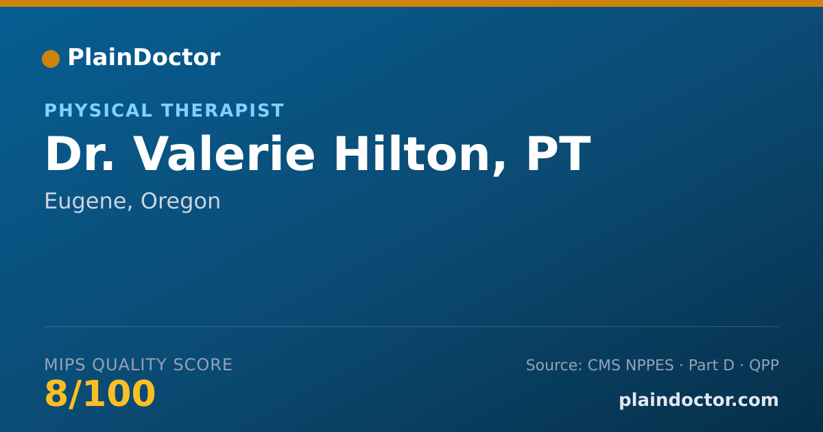 Shareable card for Valerie Hilton, PT - Physical Therapist, Eugene, OR