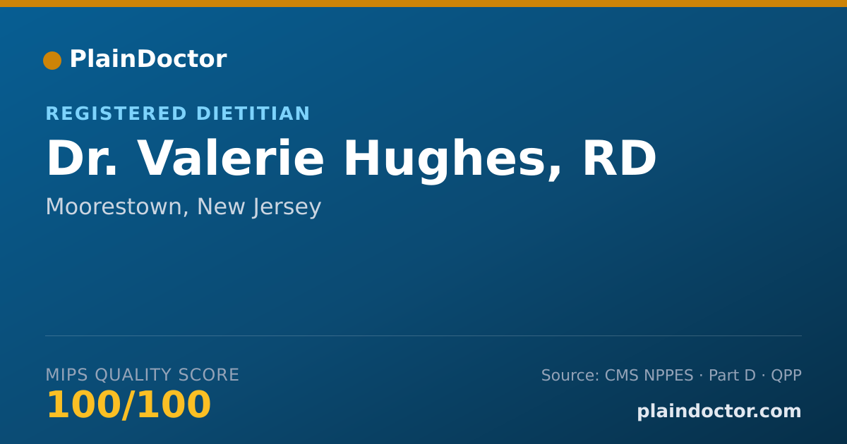 Shareable card for Valerie Hughes, RD - Registered Dietitian, Moorestown, NJ