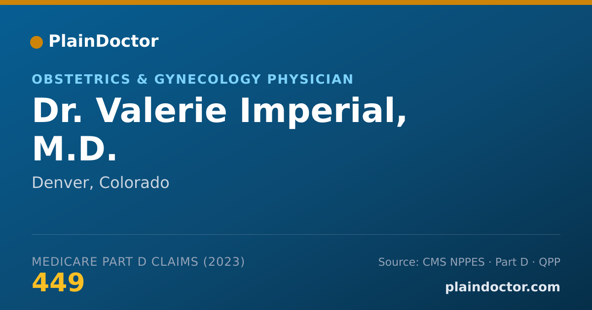 Shareable card for Valerie Imperial, M.D. - Obstetrics & Gynecology Physician, Denver, CO