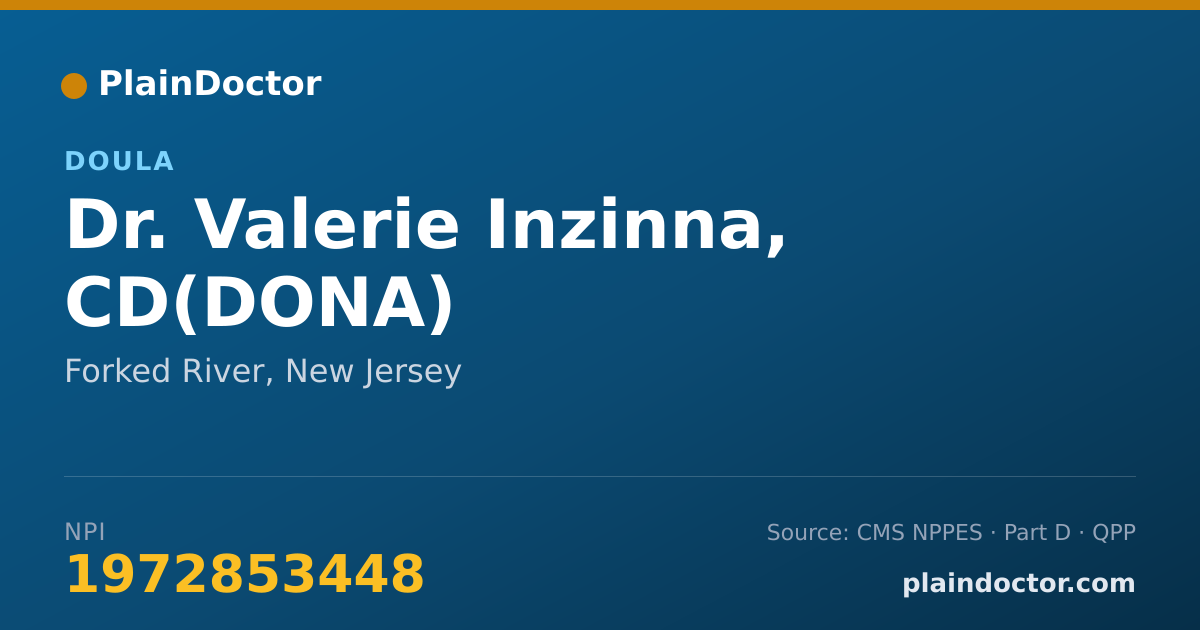 Shareable card for Valerie Inzinna, CD(DONA) - Doula, Forked River, NJ
