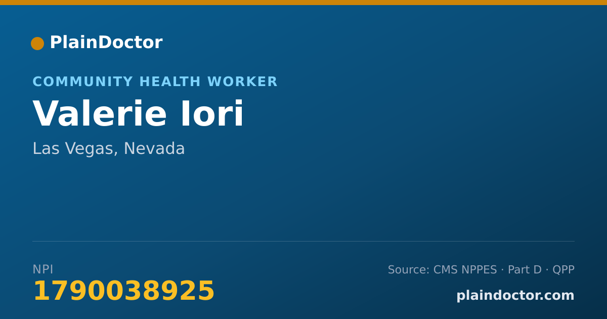 Shareable card for Valerie Iori - Community Health Worker, Las Vegas, NV