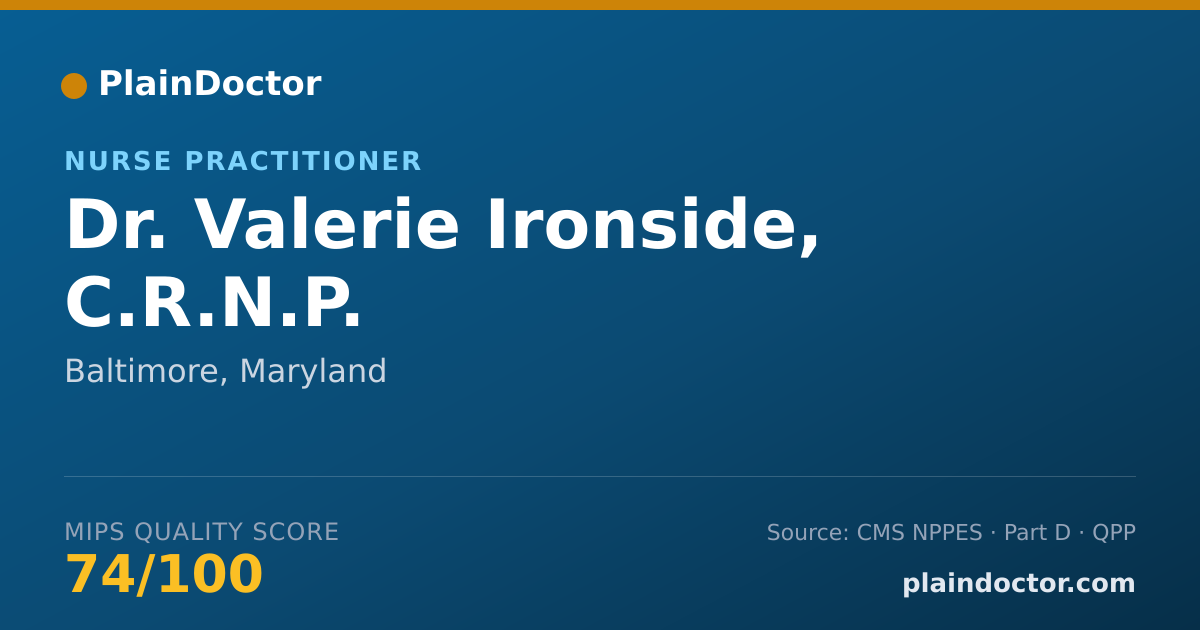 Shareable card for Valerie Ironside, C.R.N.P. - Nurse Practitioner, Baltimore, MD