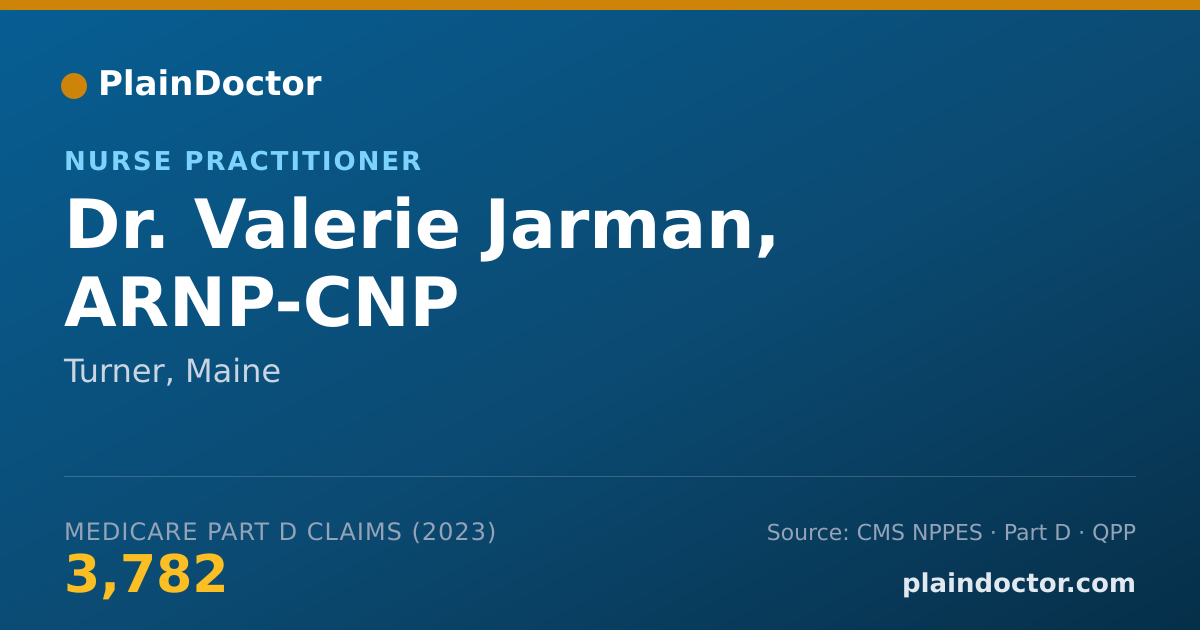 Shareable card for Valerie Jarman, ARNP-CNP - Nurse Practitioner, Turner, ME
