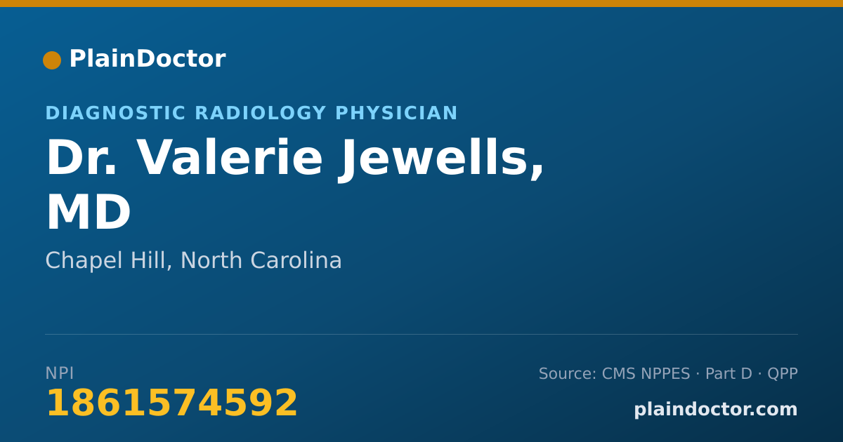 Shareable card for Valerie Jewells, MD - Diagnostic Radiology Physician, Chapel Hill, NC