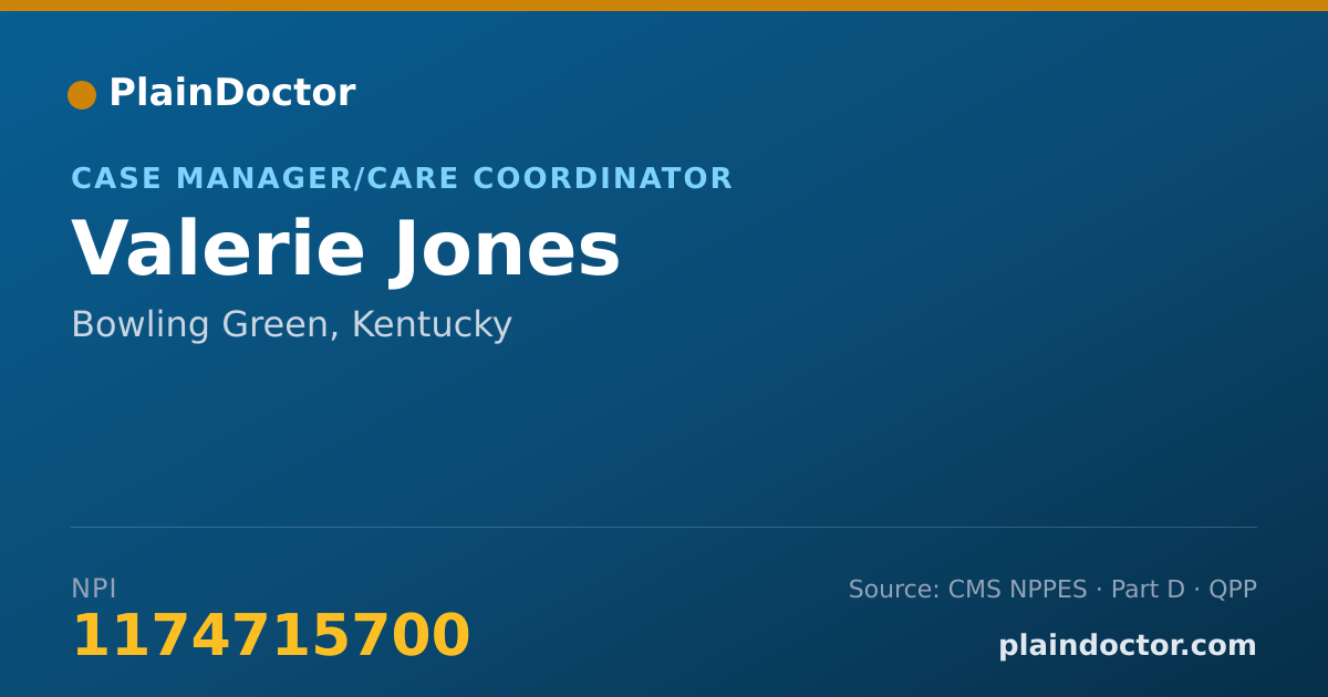 Shareable card for Valerie Jones - Case Manager/Care Coordinator, Bowling Green, KY