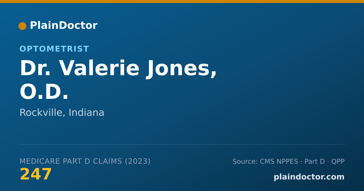 Shareable card for Valerie Jones, O.D. - Optometrist, Rockville, IN