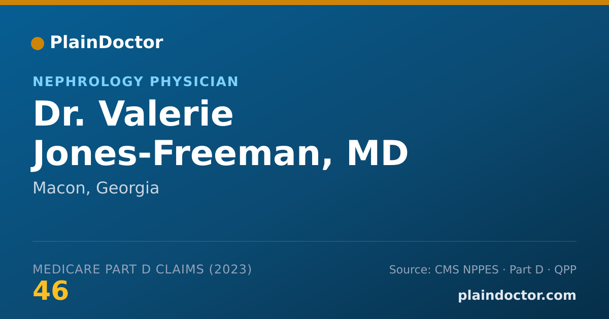 Shareable card for Valerie Jones-Freeman, MD - Nephrology Physician, Macon, GA
