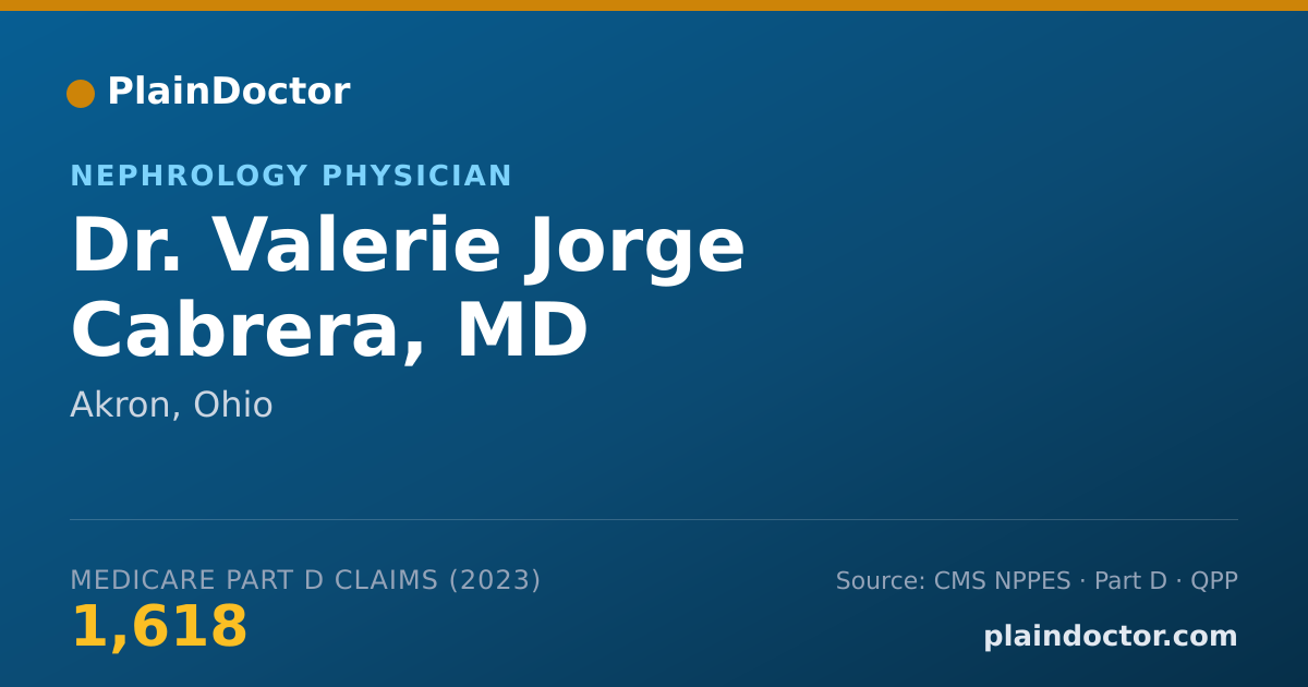 Shareable card for Valerie Jorge Cabrera, MD - Nephrology Physician, Akron, OH