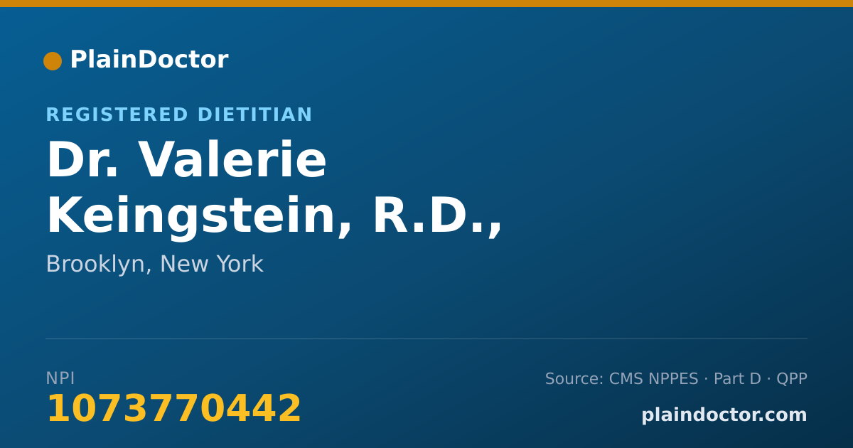 Shareable card for Valerie Keingstein, R.D., C.D.N. - Registered Dietitian, Brooklyn, NY
