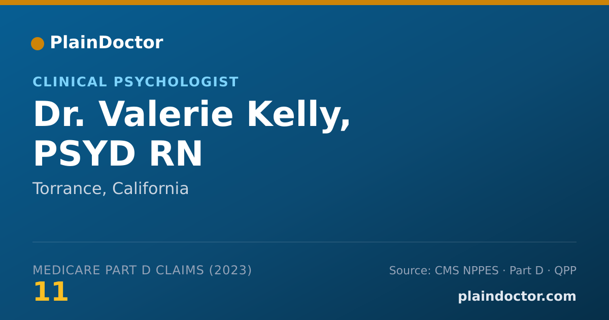 Shareable card for Valerie Kelly, PSYD RN - Clinical Psychologist, Torrance, CA