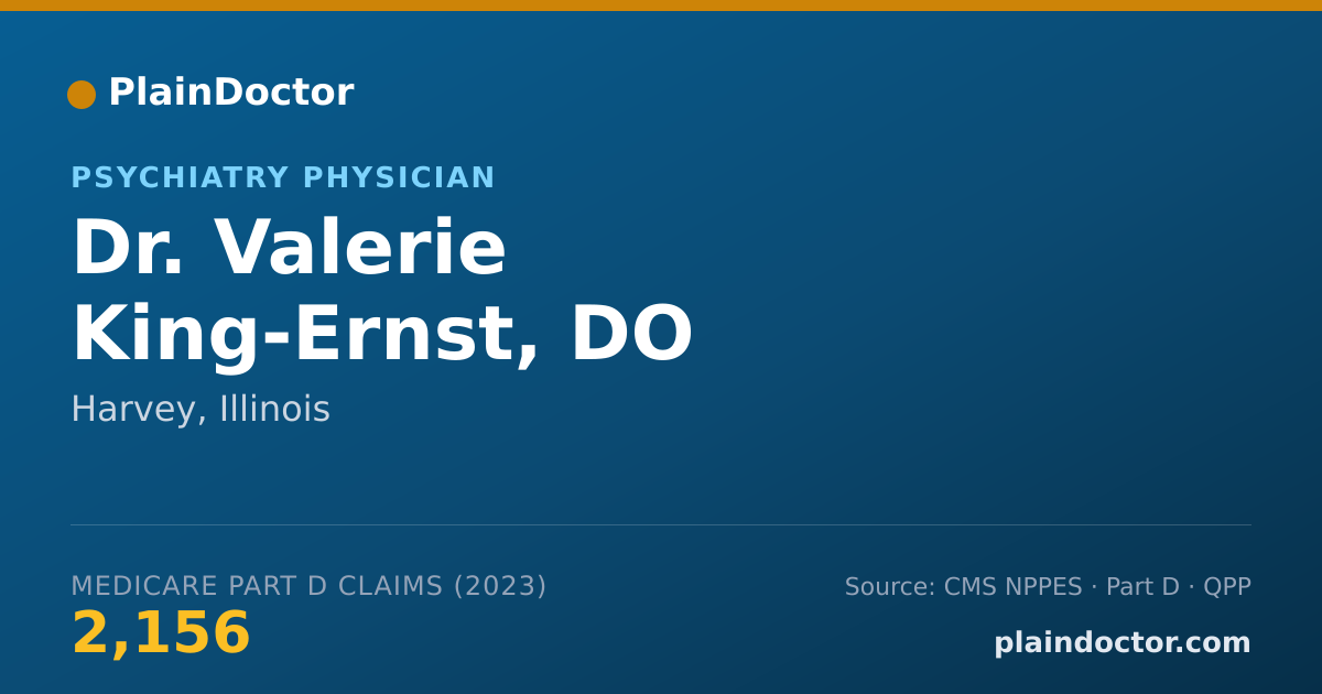 Shareable card for Valerie King-Ernst, DO - Psychiatry Physician, Harvey, IL