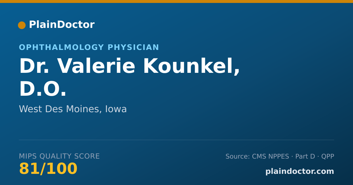 Shareable card for Valerie Kounkel, D.O. - Ophthalmology Physician, West Des Moines, IA