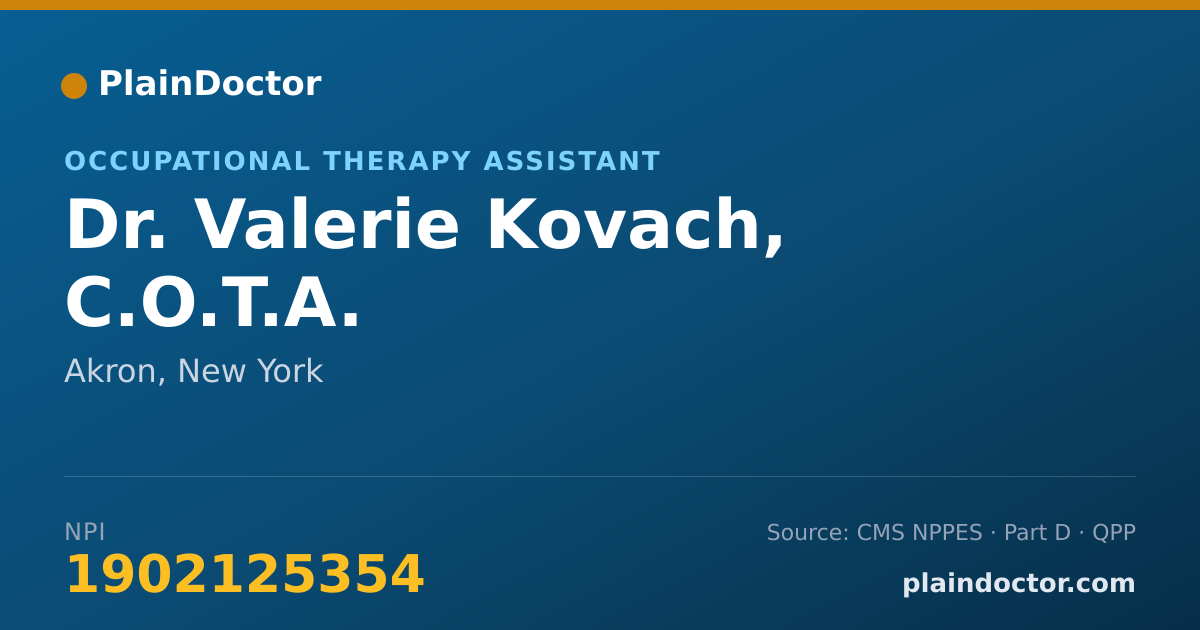 Shareable card for Valerie Kovach, C.O.T.A. - Occupational Therapy Assistant, Akron, NY