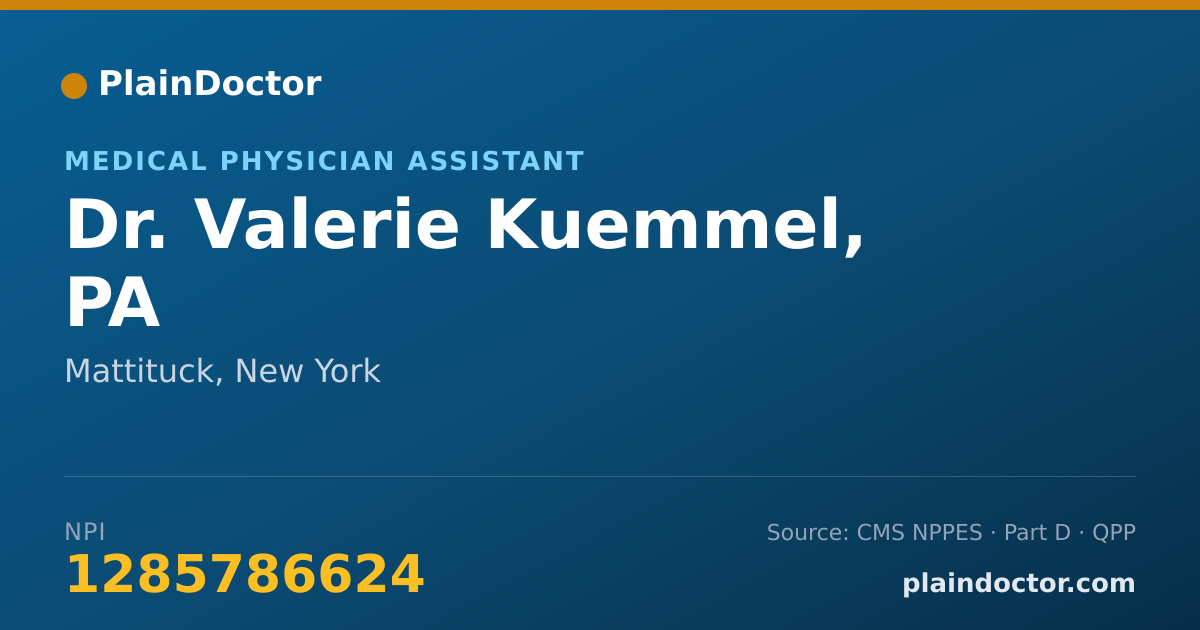Shareable card for Valerie Kuemmel, PA - Medical Physician Assistant, Mattituck, NY