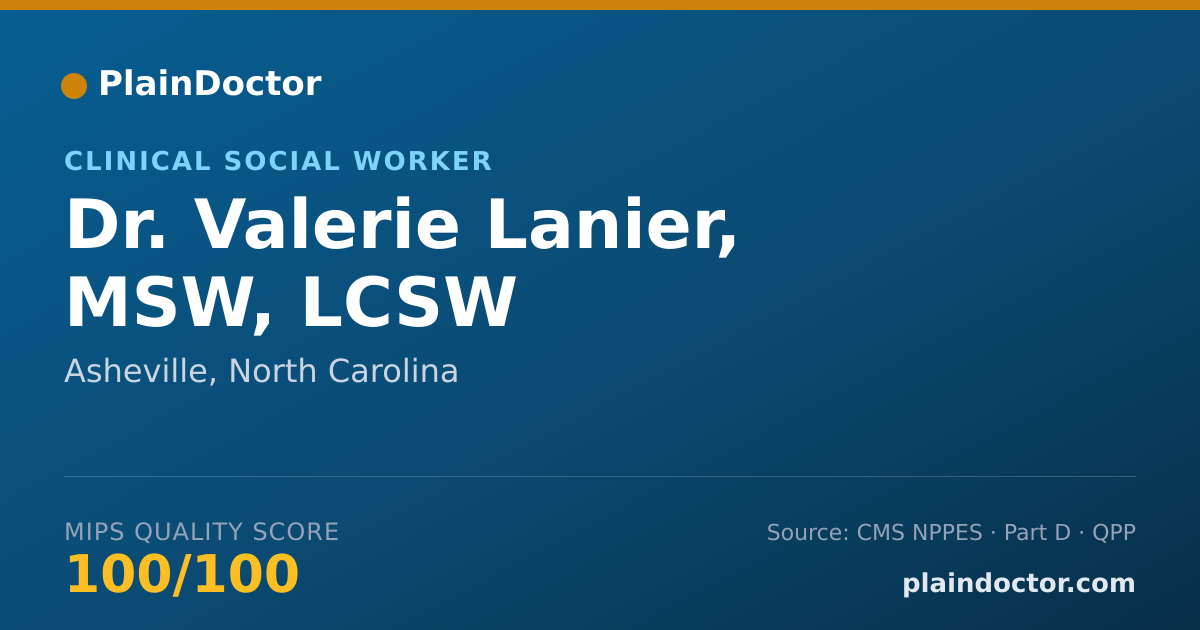 Shareable card for Valerie Lanier, MSW, LCSW - Clinical Social Worker, Asheville, NC