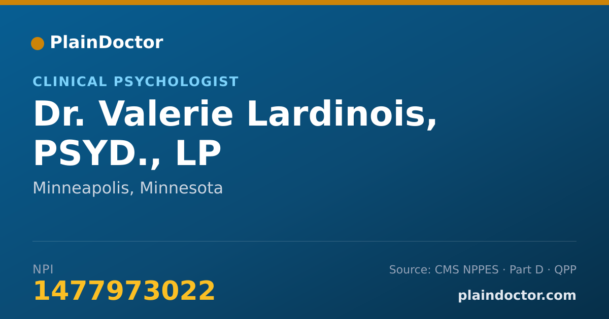 Shareable card for Valerie Lardinois, PSYD., LP - Clinical Psychologist, Minneapolis, MN