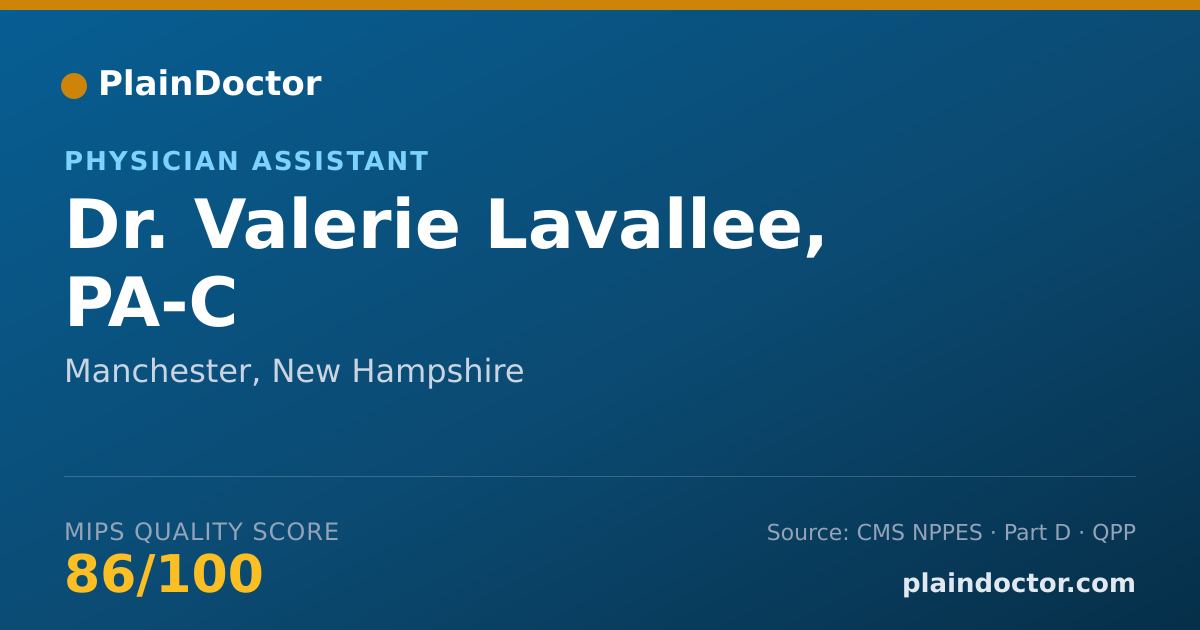 Shareable card for Valerie Lavallee, PA-C - Physician Assistant, Manchester, NH