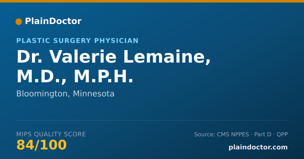Shareable card for Valerie Lemaine, M.D., M.P.H. - Plastic Surgery Physician, Bloomington, MN