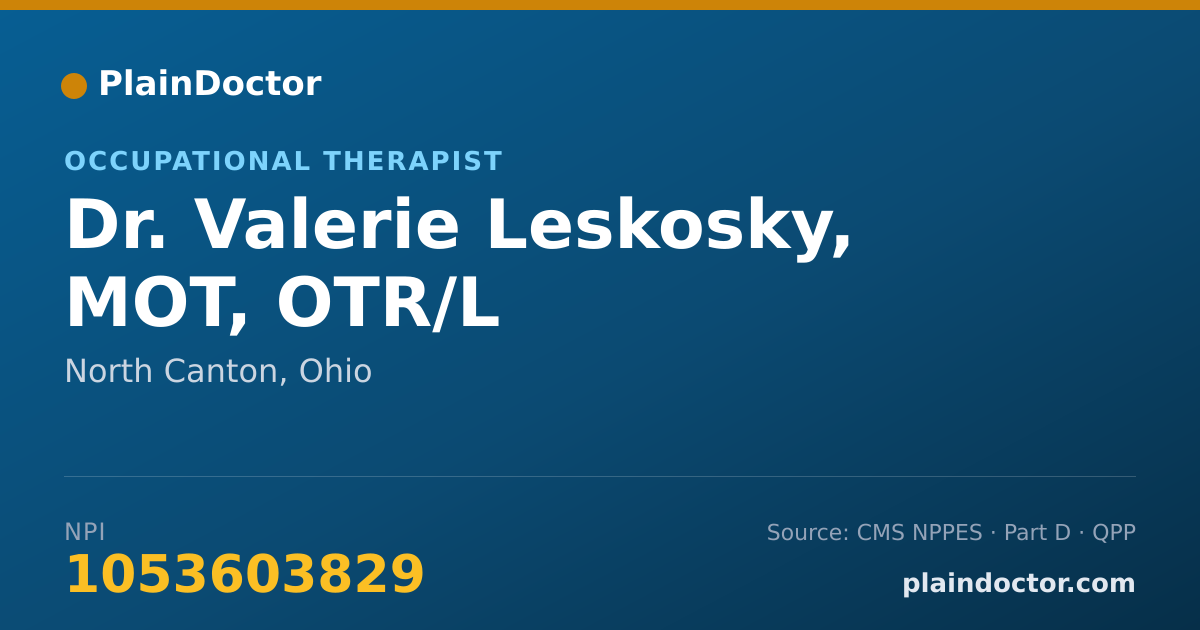 Shareable card for Valerie Leskosky, MOT, OTR/L - Occupational Therapist, North Canton, OH