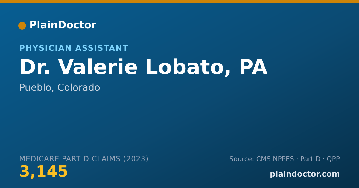 Shareable card for Valerie Lobato, PA - Physician Assistant, Pueblo, CO