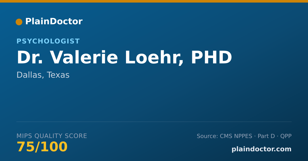 Shareable card for Valerie Loehr, PHD - Psychologist, Dallas, TX
