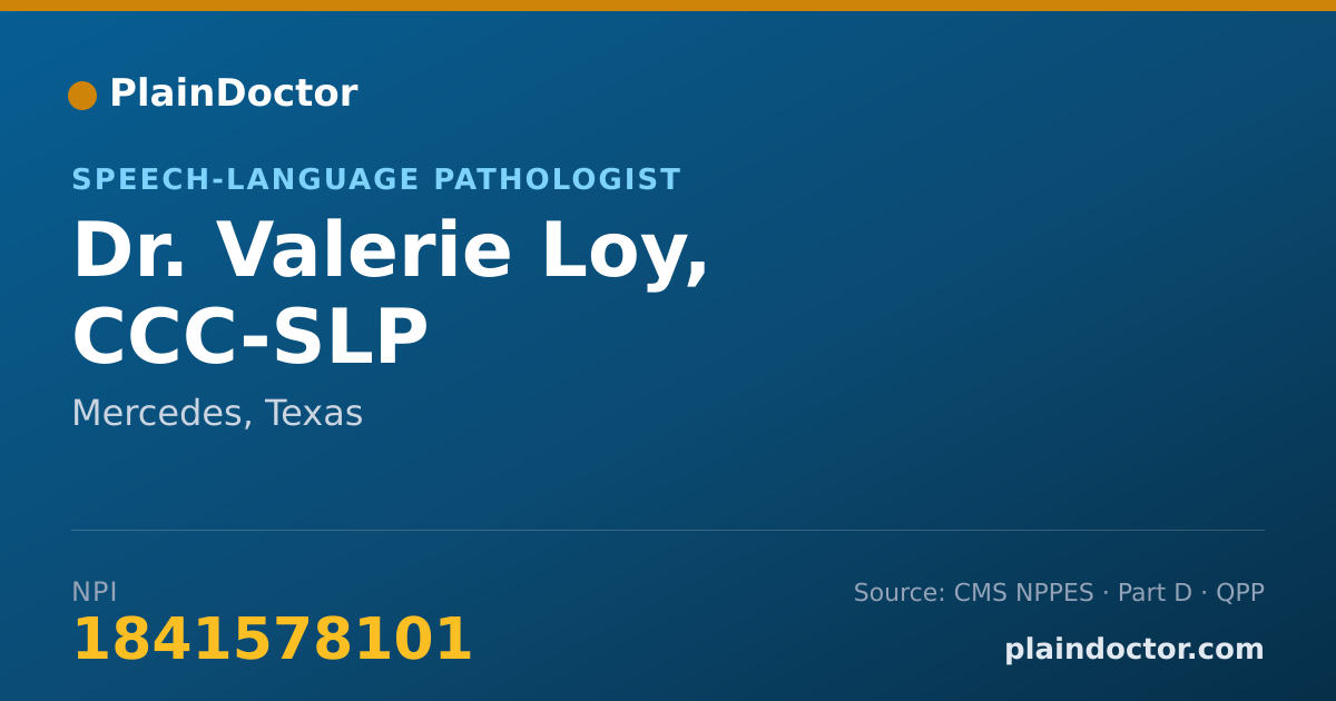 Shareable card for Valerie Loy, CCC-SLP - Speech-Language Pathologist, Mercedes, TX