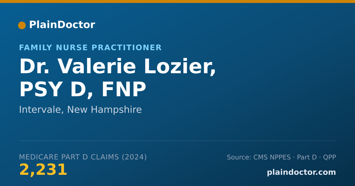 Shareable card for Valerie Lozier, PSY D, FNP - Family Nurse Practitioner, Intervale, NH