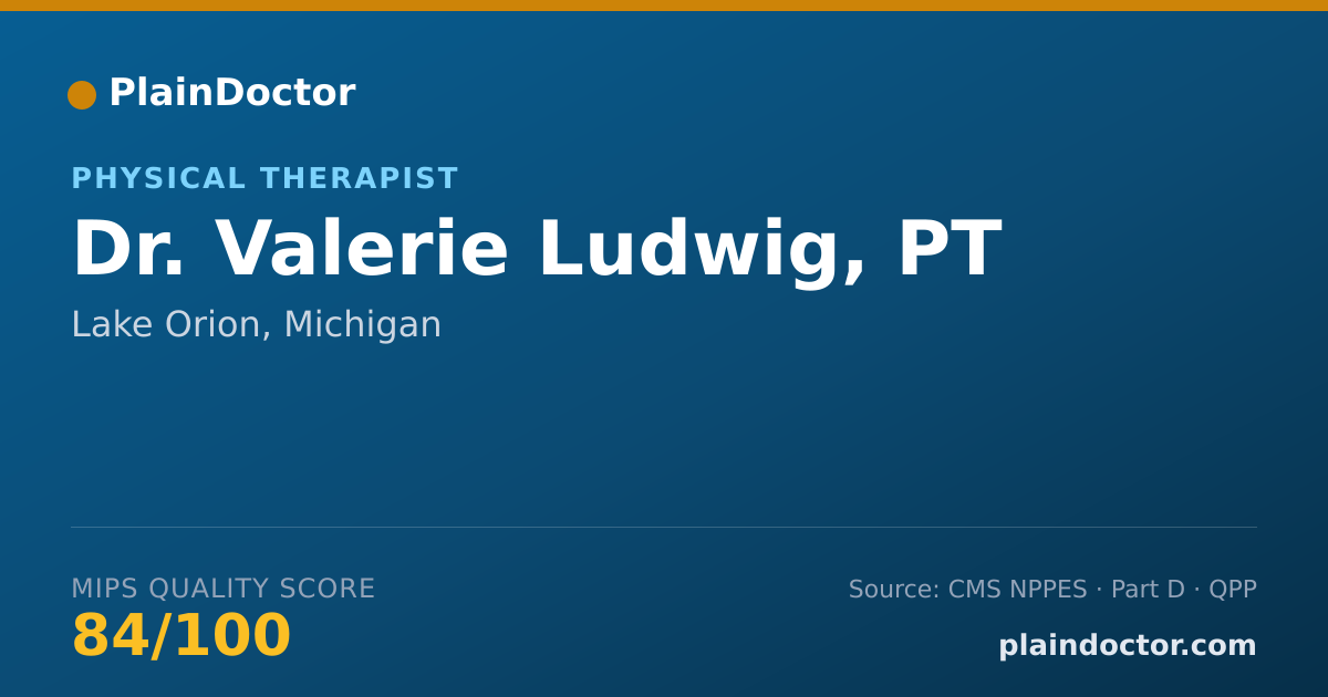 Shareable card for Valerie Ludwig, PT - Physical Therapist, Lake Orion, MI