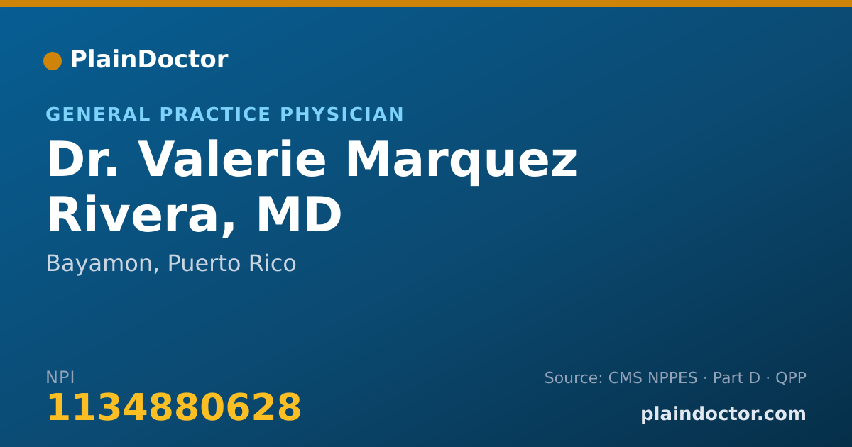 Shareable card for Valerie Marquez Rivera, MD - General Practice Physician, Bayamon, PR