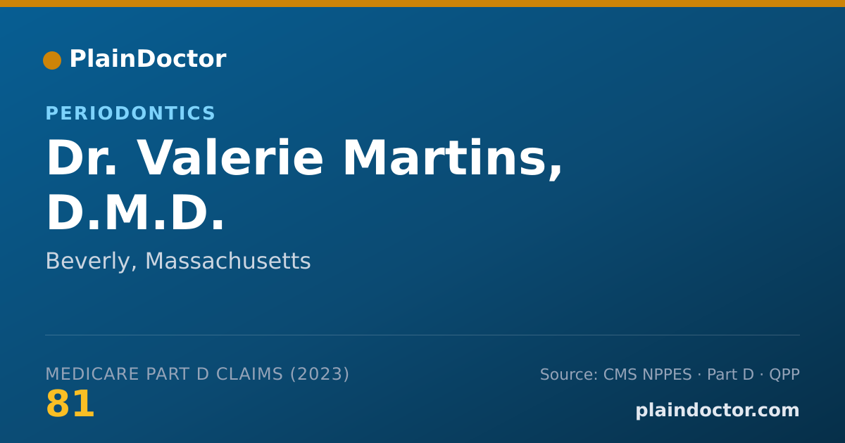Shareable card for Valerie Martins, D.M.D. - Periodontics, Beverly, MA