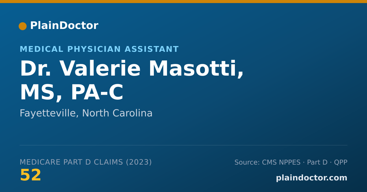 Shareable card for Valerie Masotti, MS, PA-C - Medical Physician Assistant, Fayetteville, NC