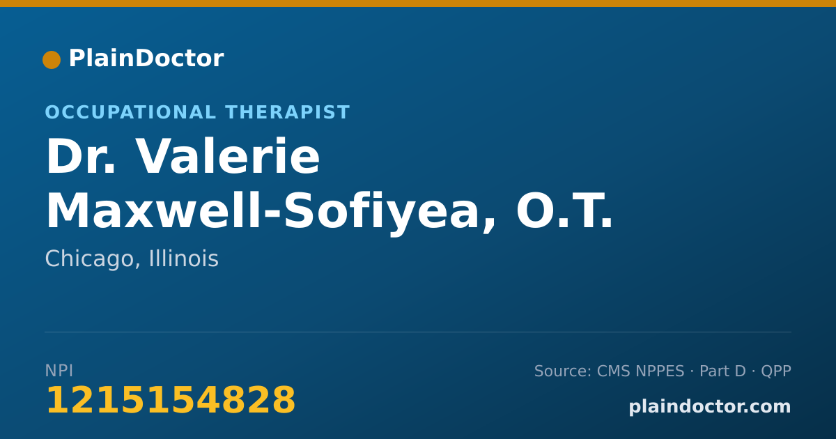 Shareable card for Valerie Maxwell-Sofiyea, O.T. - Occupational Therapist, Chicago, IL
