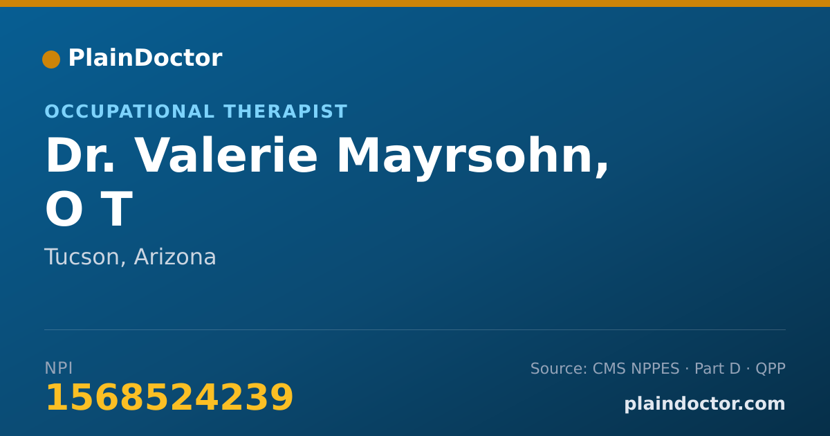 Shareable card for Valerie Mayrsohn, O T - Occupational Therapist, Tucson, AZ