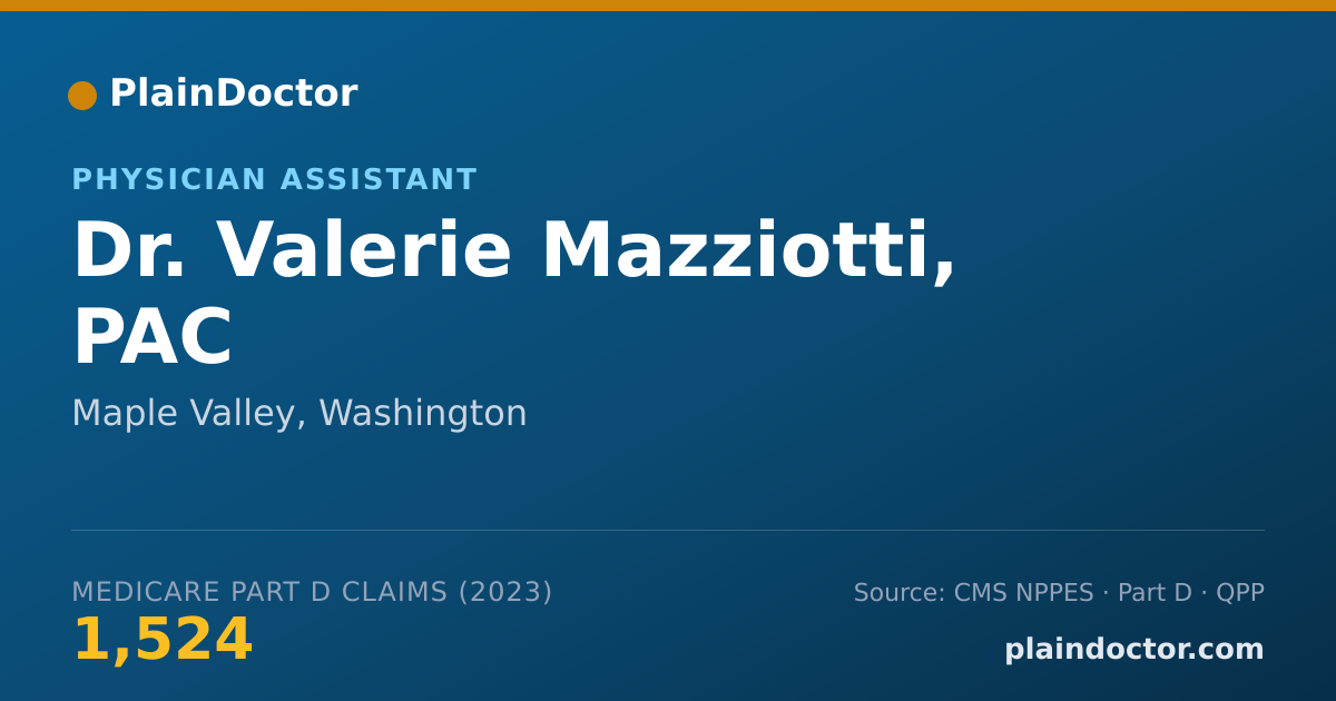 Shareable card for Valerie Mazziotti, PAC - Physician Assistant, Maple Valley, WA