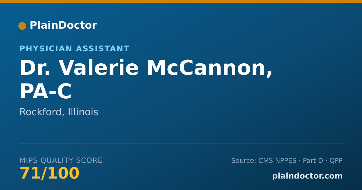 Shareable card for Valerie McCannon, PA-C - Physician Assistant, Rockford, IL