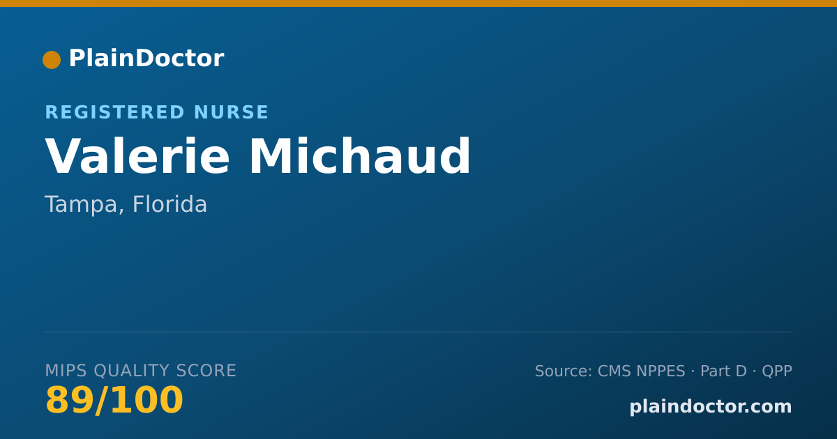 Shareable card for Valerie Michaud - Registered Nurse, Tampa, FL